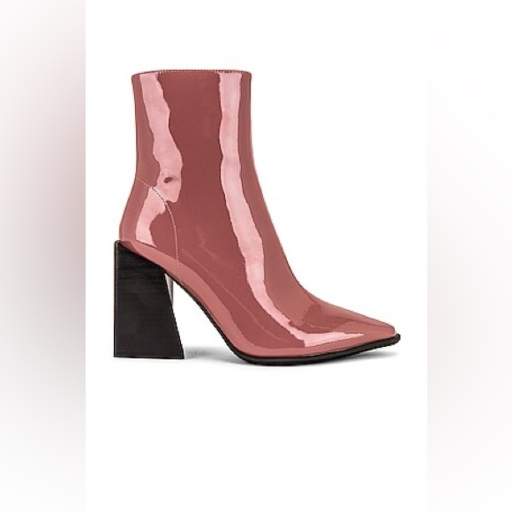Jeffrey Campbell LA Siren Patent Boots Dark Rose